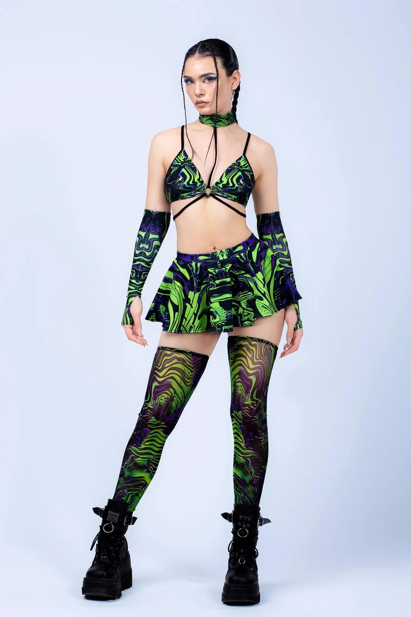 Controversy Strappy Triangle Top and Micro Skort Set