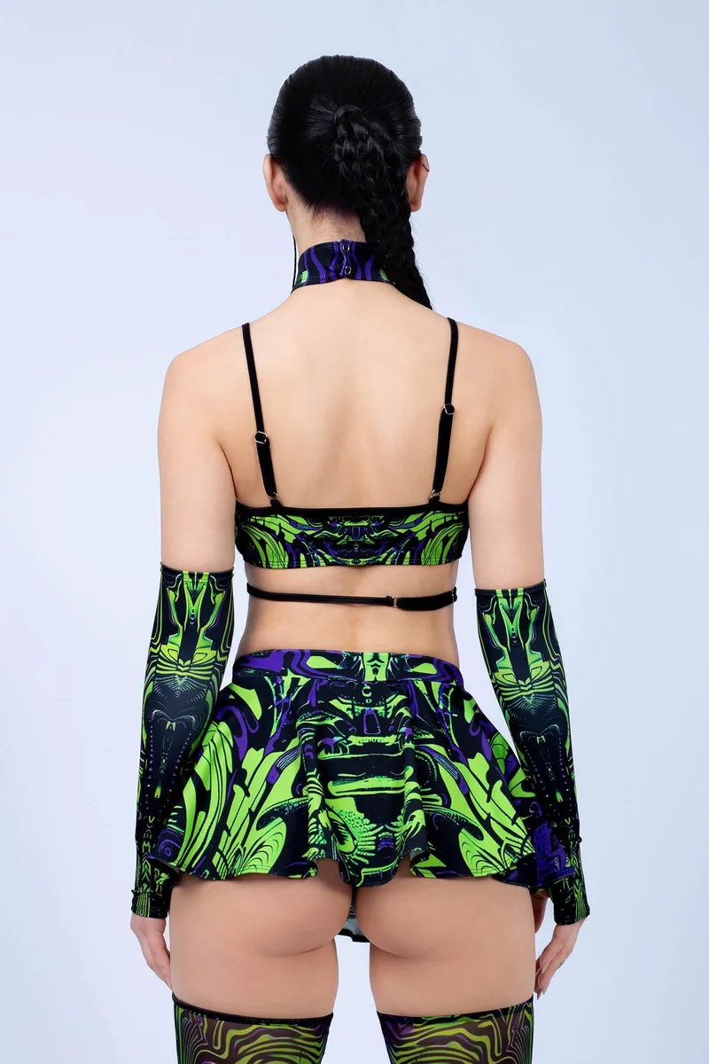 Controversy Strappy Triangle Top and Micro Skort Set
