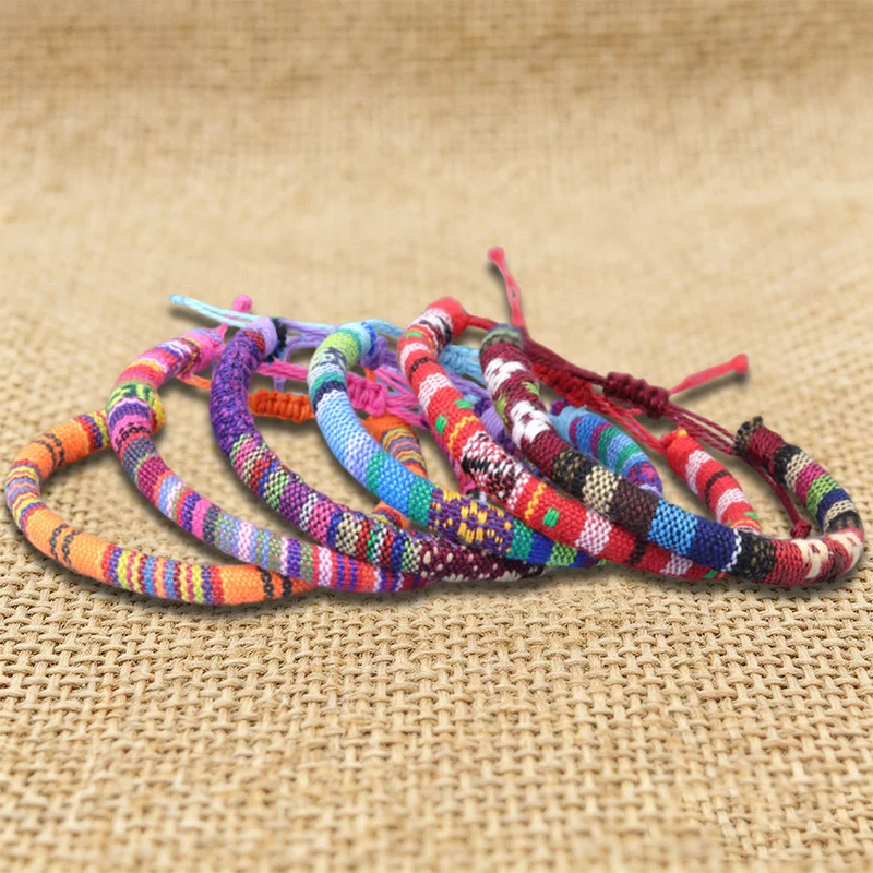 Olivenorma Armband im Bohemian-Ethno-Stil, handgefertigt aus Baumwollgarn, Freundschaftsarmband geflochten