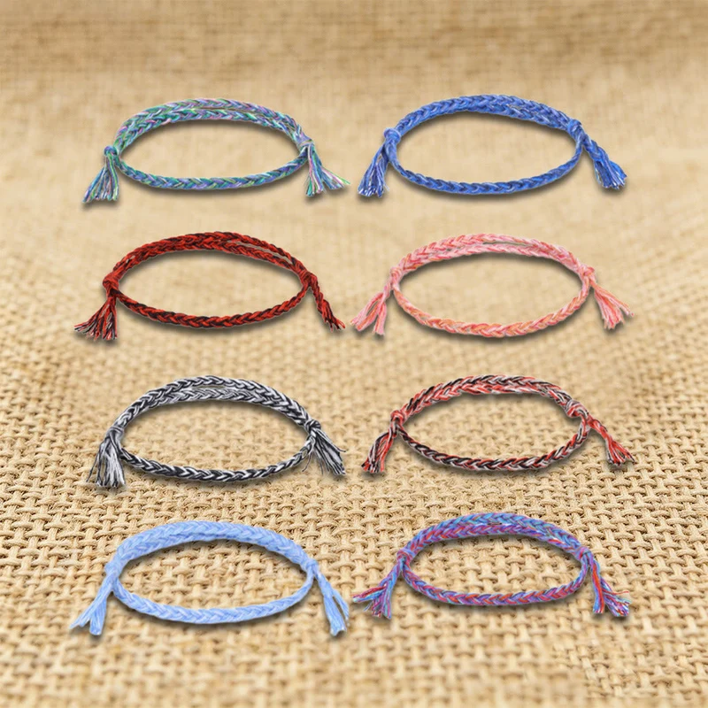 Olivenorma Armband im Bohemian-Ethno-Stil, handgefertigt aus Baumwollgarn, Freundschaftsarmband geflochten
