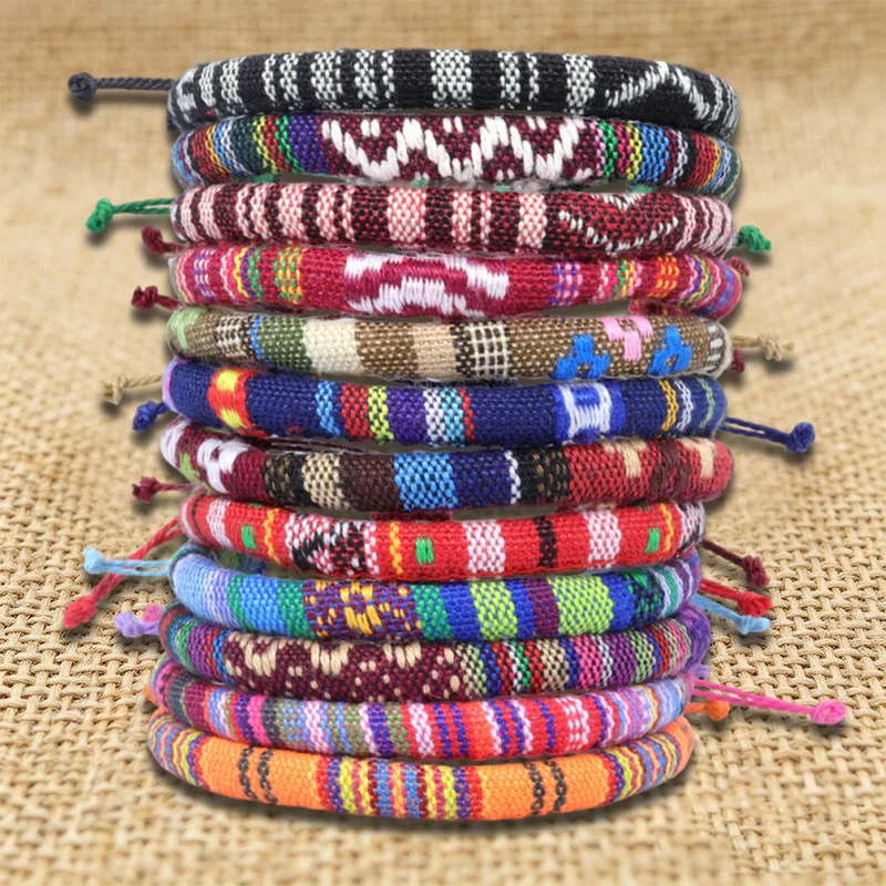 Olivenorma Armband im Bohemian-Ethno-Stil, handgefertigt aus Baumwollgarn, Freundschaftsarmband geflochten