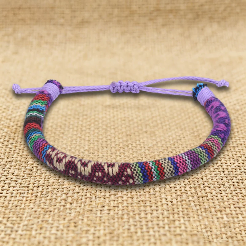 Olivenorma Armband im Bohemian-Ethno-Stil, handgefertigt aus Baumwollgarn, Freundschaftsarmband geflochten