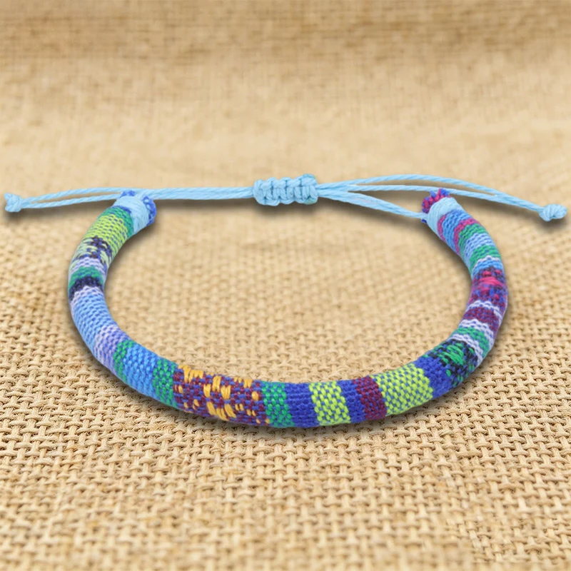 Olivenorma Armband im Bohemian-Ethno-Stil, handgefertigt aus Baumwollgarn, Freundschaftsarmband geflochten