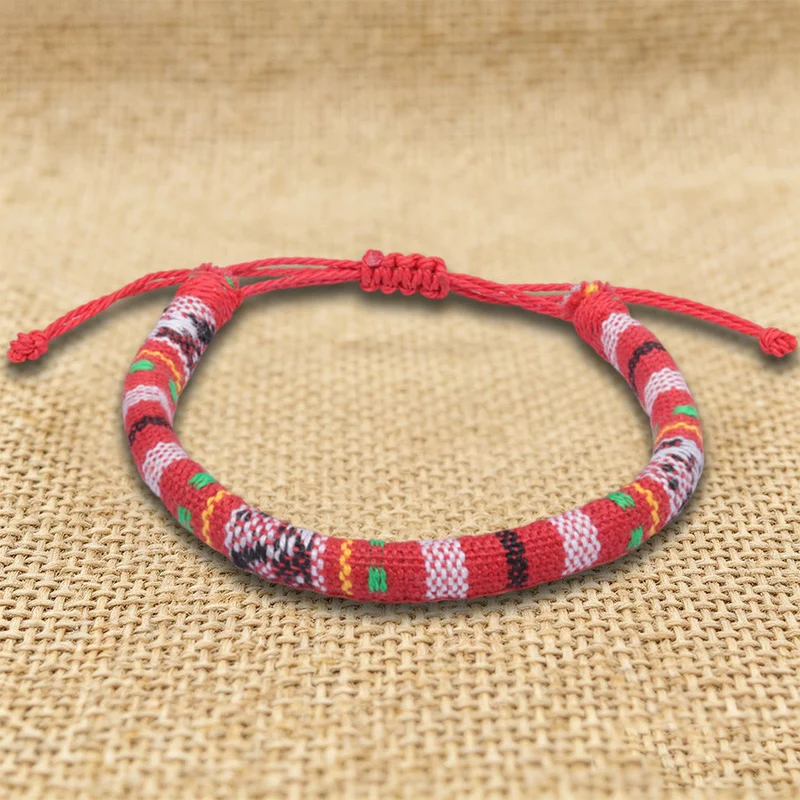 Olivenorma Armband im Bohemian-Ethno-Stil, handgefertigt aus Baumwollgarn, Freundschaftsarmband geflochten