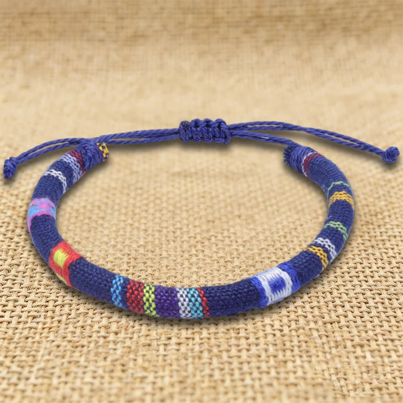 Olivenorma Armband im Bohemian-Ethno-Stil, handgefertigt aus Baumwollgarn, Freundschaftsarmband geflochten