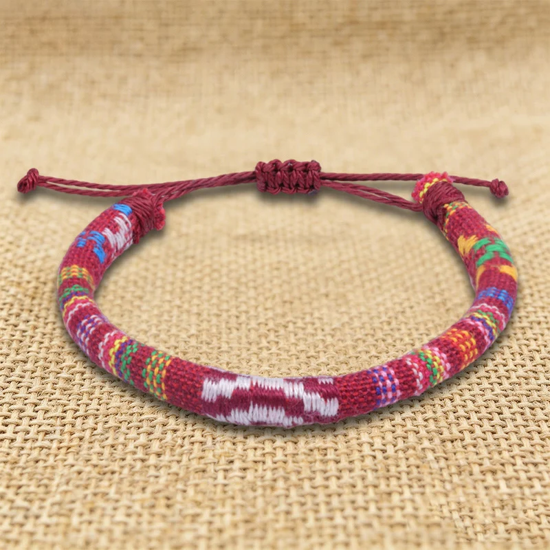 Olivenorma Armband im Bohemian-Ethno-Stil, handgefertigt aus Baumwollgarn, Freundschaftsarmband geflochten