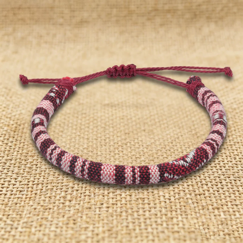 Olivenorma Armband im Bohemian-Ethno-Stil, handgefertigt aus Baumwollgarn, Freundschaftsarmband geflochten
