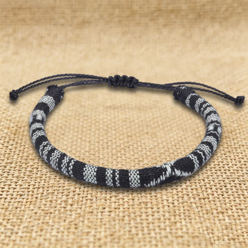 Olivenorma Armband im Bohemian-Ethno-Stil, handgefertigt aus Baumwollgarn, Freundschaftsarmband geflochten