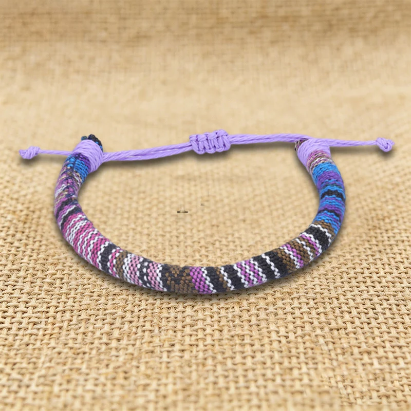 Olivenorma Armband im Bohemian-Ethno-Stil, handgefertigt aus Baumwollgarn, Freundschaftsarmband geflochten