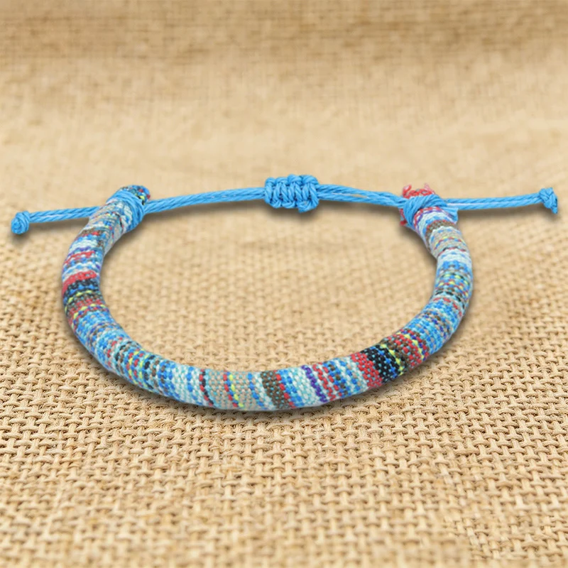 Olivenorma Armband im Bohemian-Ethno-Stil, handgefertigt aus Baumwollgarn, Freundschaftsarmband geflochten
