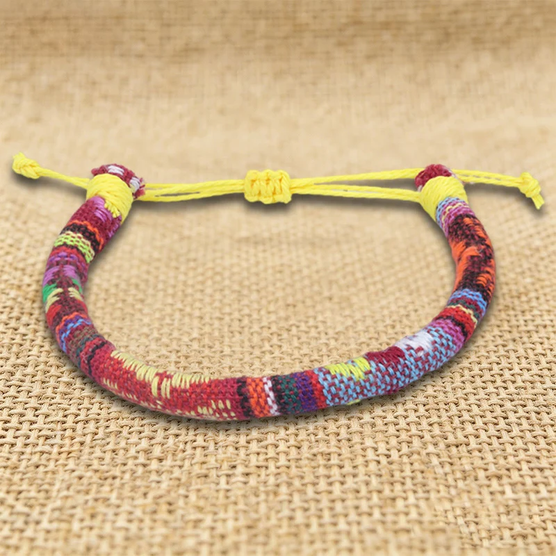 Olivenorma Armband im Bohemian-Ethno-Stil, handgefertigt aus Baumwollgarn, Freundschaftsarmband geflochten