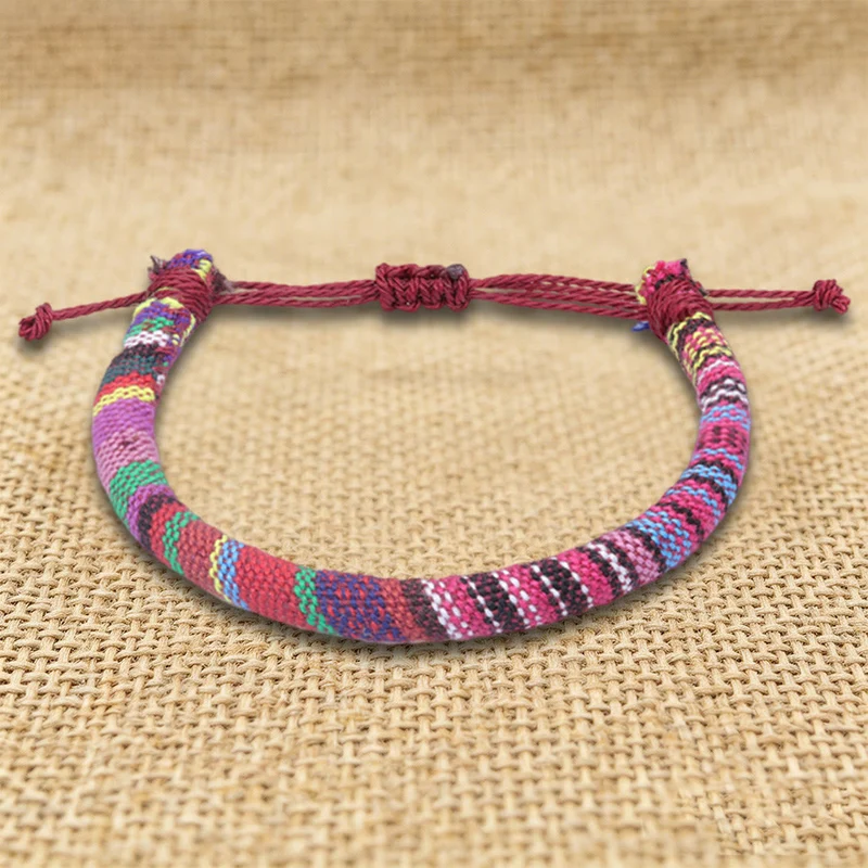Olivenorma Armband im Bohemian-Ethno-Stil, handgefertigt aus Baumwollgarn, Freundschaftsarmband geflochten