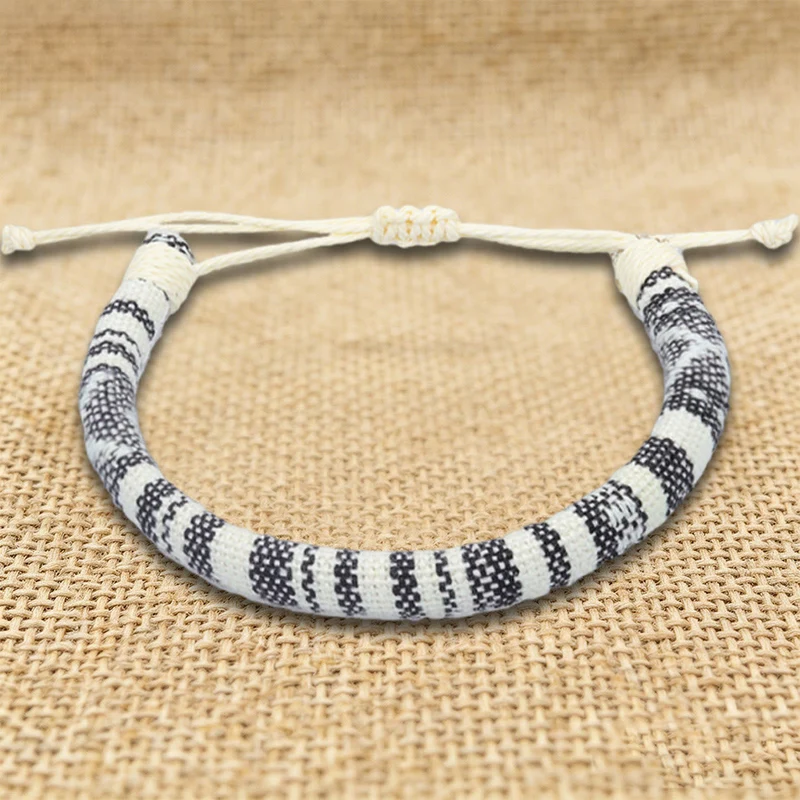 Olivenorma Armband im Bohemian-Ethno-Stil, handgefertigt aus Baumwollgarn, Freundschaftsarmband geflochten