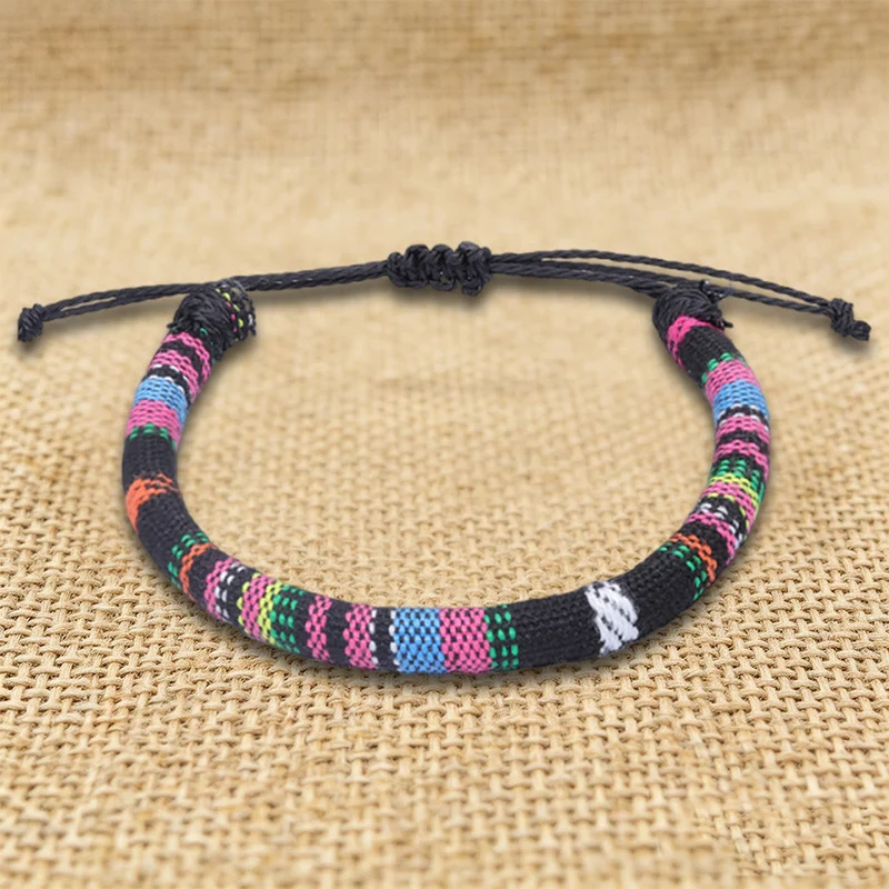 Olivenorma Armband im Bohemian-Ethno-Stil, handgefertigt aus Baumwollgarn, Freundschaftsarmband geflochten