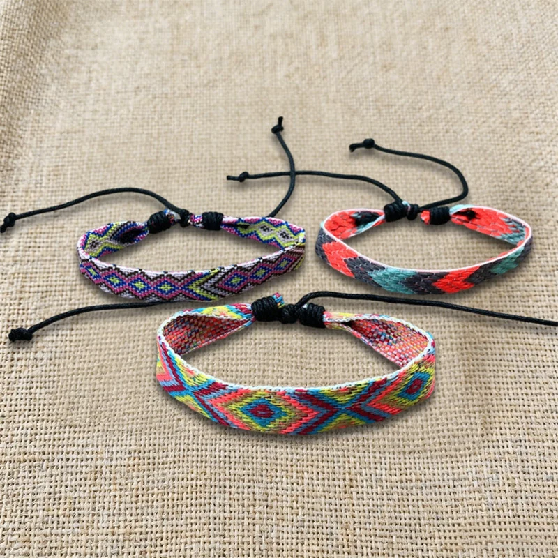 Olivenorma Premium Thread Handgefertigtes mehrfarbiges Boho-Ethno-Flechtarmband