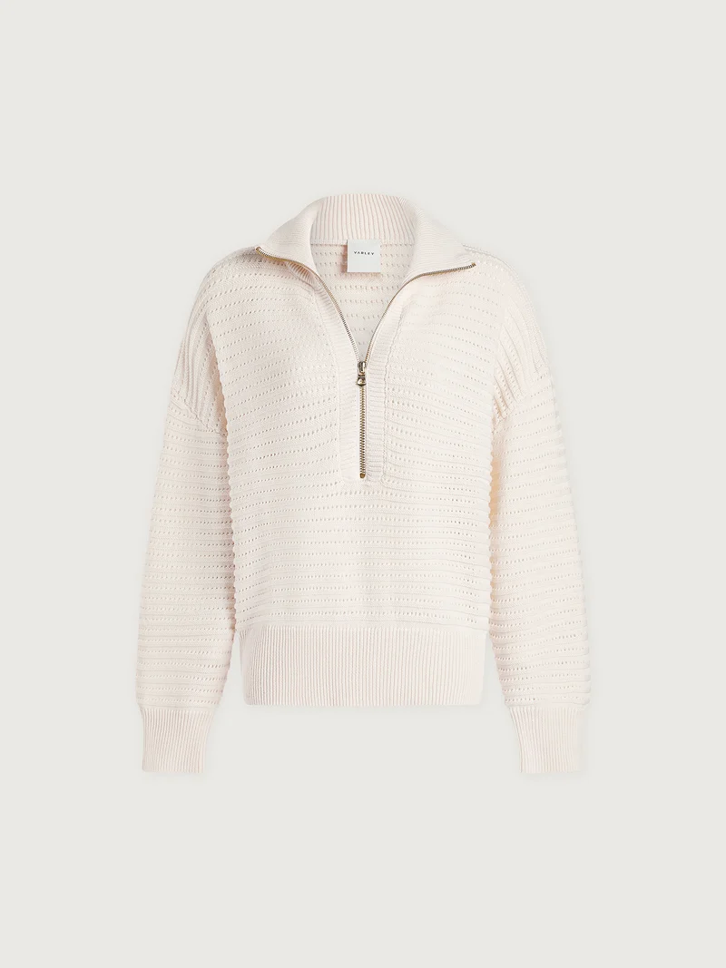 Tara Pointelle Half Zip