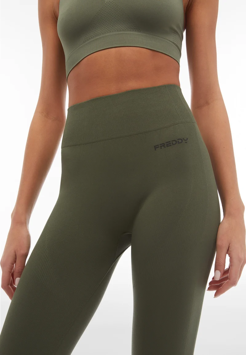 Seamless Push-Up High Waist Skinny - Beetle Green