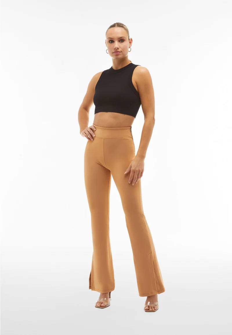 WR.UP Push-Up Super High Waist Flare Vegan Leather Pant - Macaroon Brown