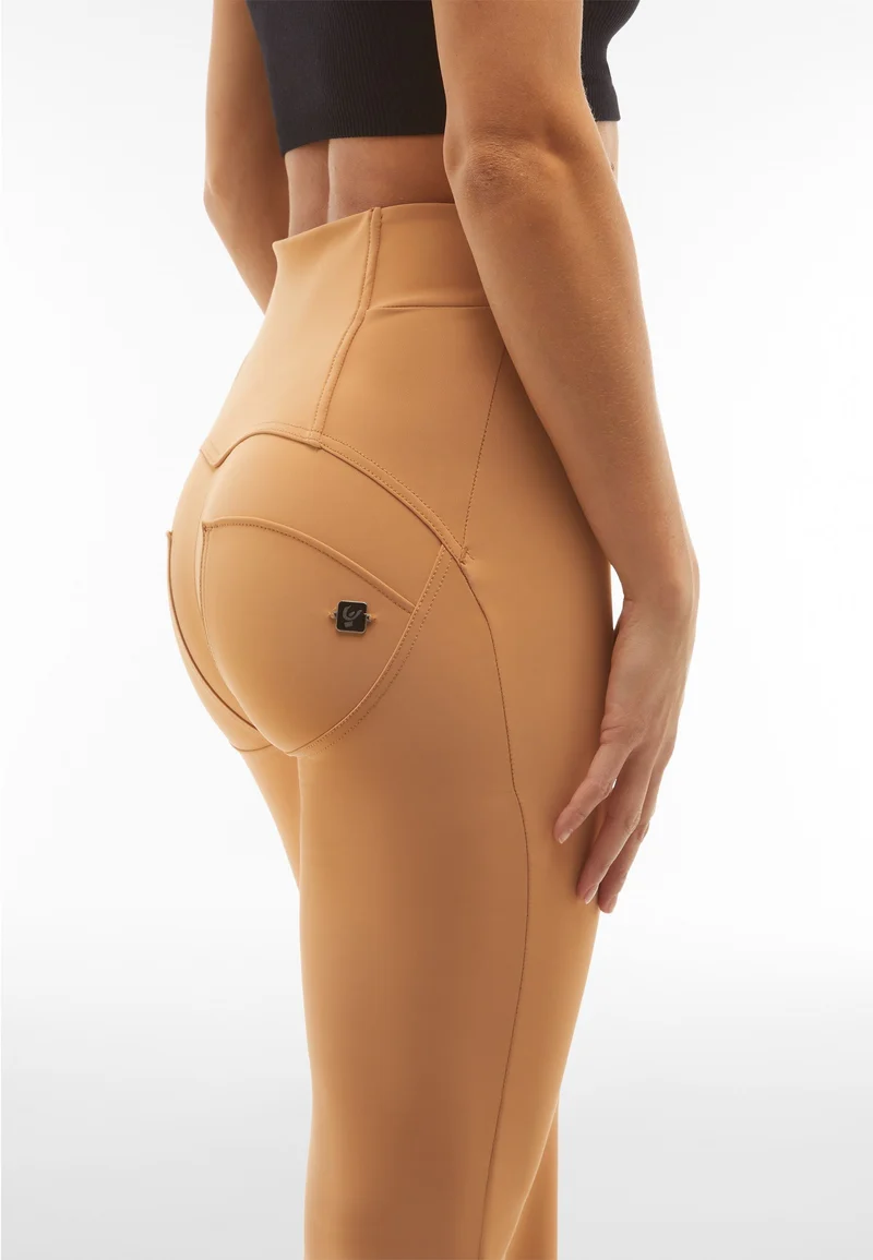 WR.UP Push-Up Super High Waist Flare Vegan Leather Pant - Macaroon Brown