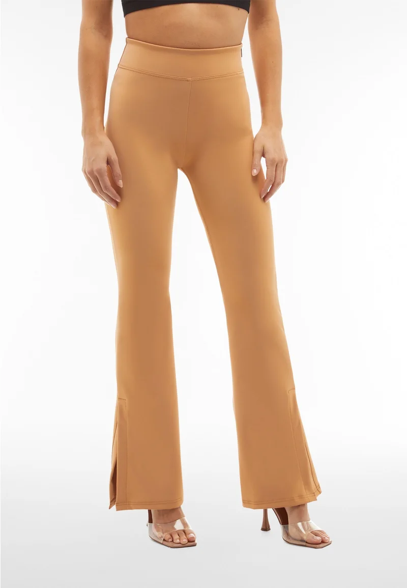 WR.UP Push-Up Super High Waist Flare Vegan Leather Pant - Macaroon Brown