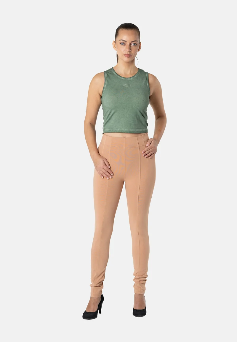 N.O.W. Yoga Super High Waist Skinny Pant With Front Seam - Macaroon Brown