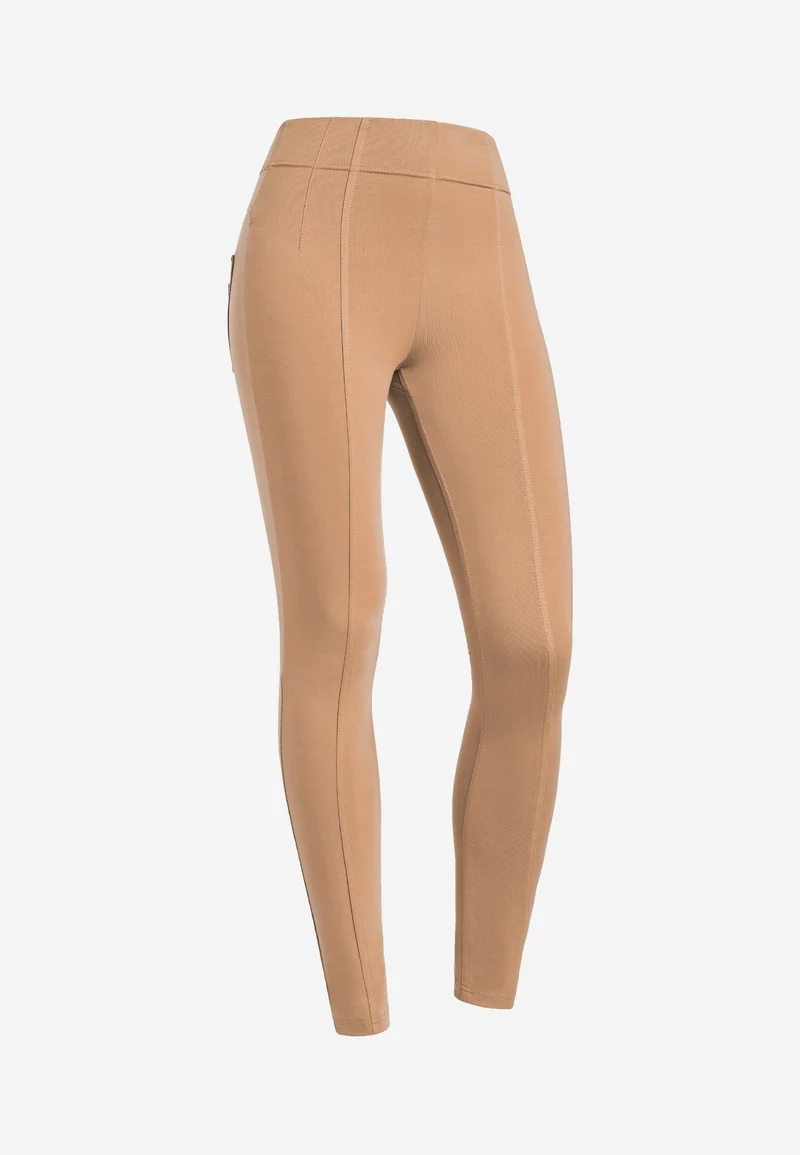 N.O.W. Yoga Super High Waist Skinny Pant With Front Seam - Macaroon Brown