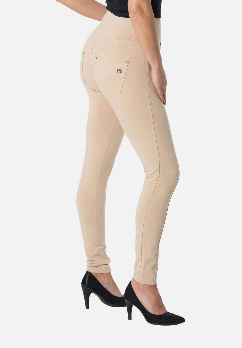 N.O.W. Yoga High Waist Skinny Pant With Crossed Waist Band - Nomad Brown