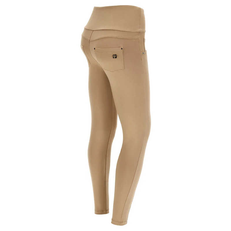 N.O.W. Yoga High Waist Skinny Pant With Crossed Waist Band - Nomad Brown