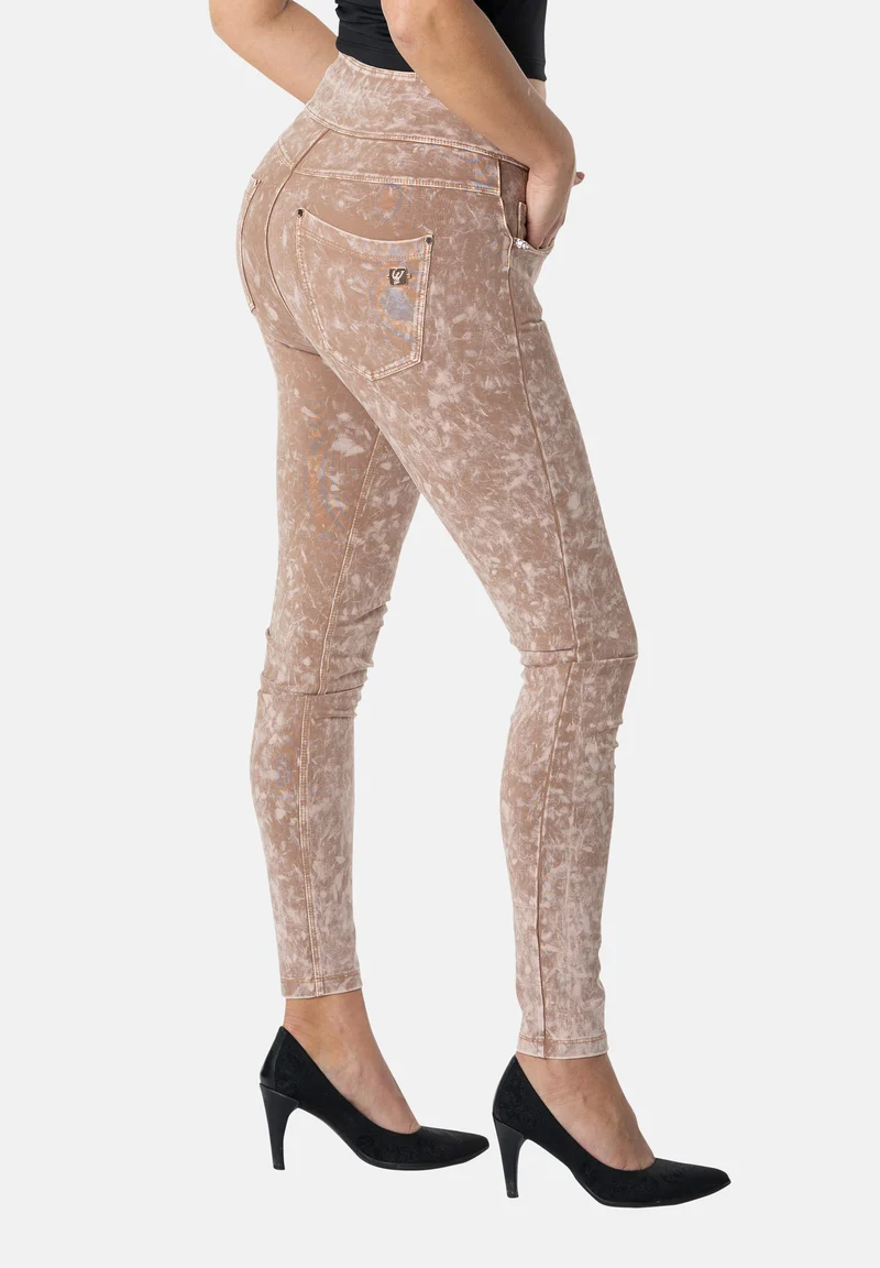 N.O.W. Yoga High Waist Skinny Denim Jeans Marble Dyed - Roebuck Pink