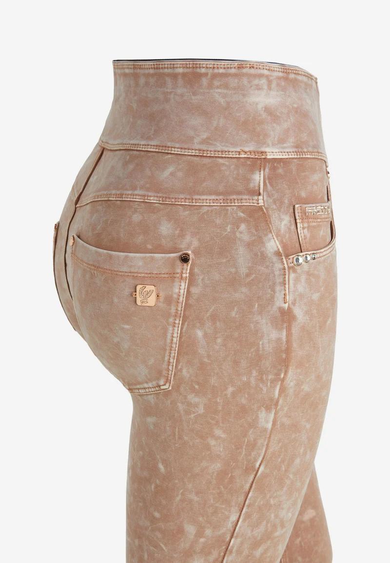 N.O.W. Yoga High Waist Skinny Denim Jeans Marble Dyed - Roebuck Pink