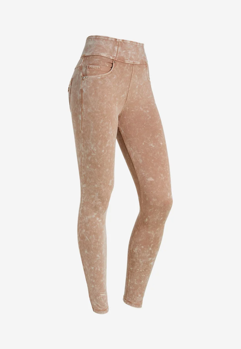 N.O.W. Yoga High Waist Skinny Denim Jeans Marble Dyed - Roebuck Pink