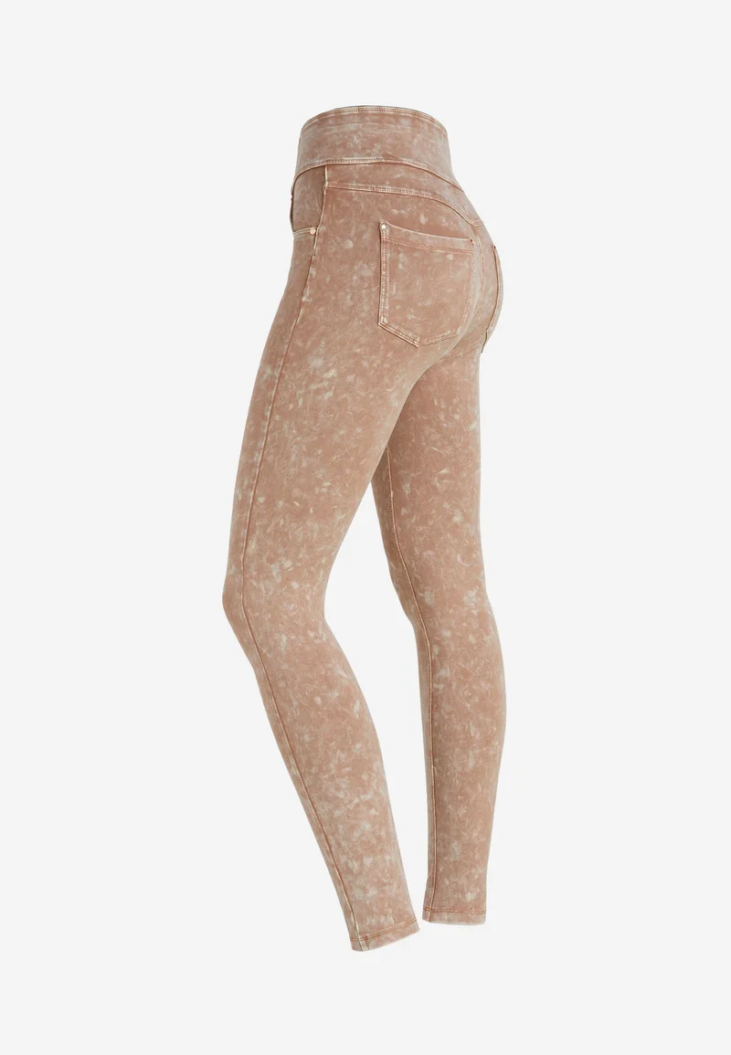 N.O.W. Yoga High Waist Skinny Denim Jeans Marble Dyed - Roebuck Pink
