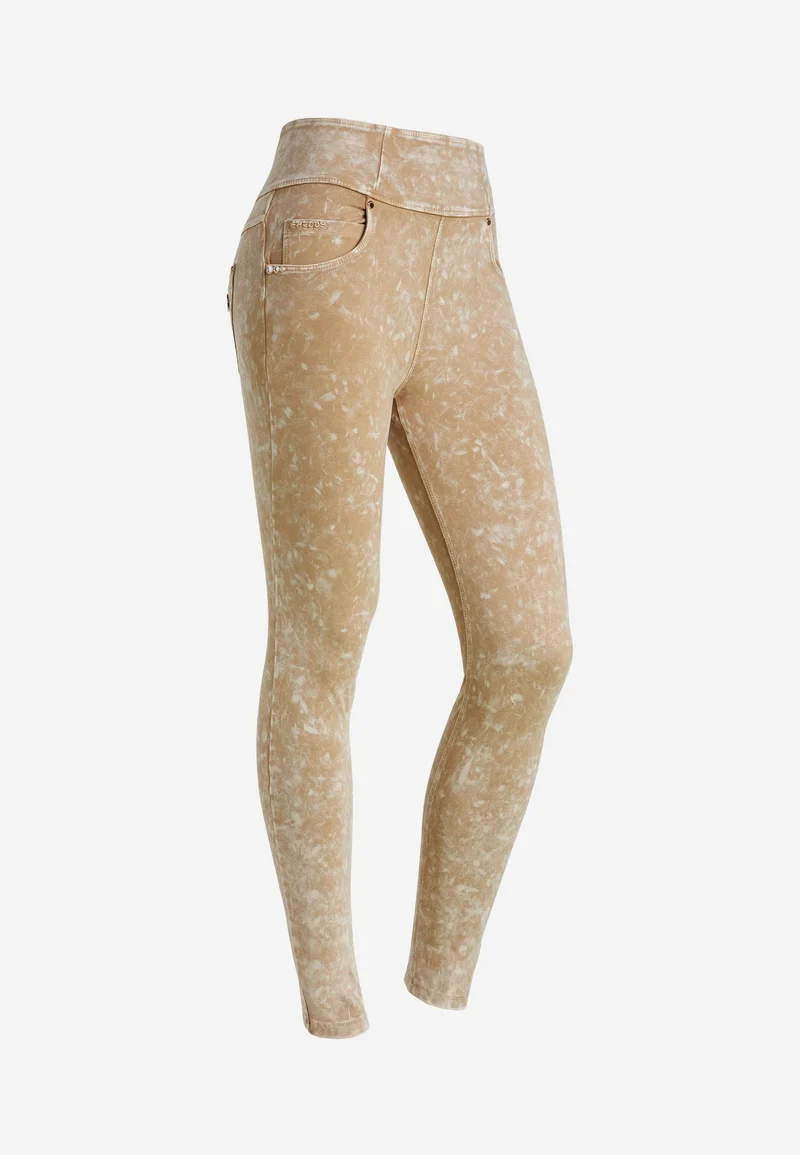 N.O.W. Yoga High Waist Skinny Denim Jeans Marble Dyed - Nomad Brown