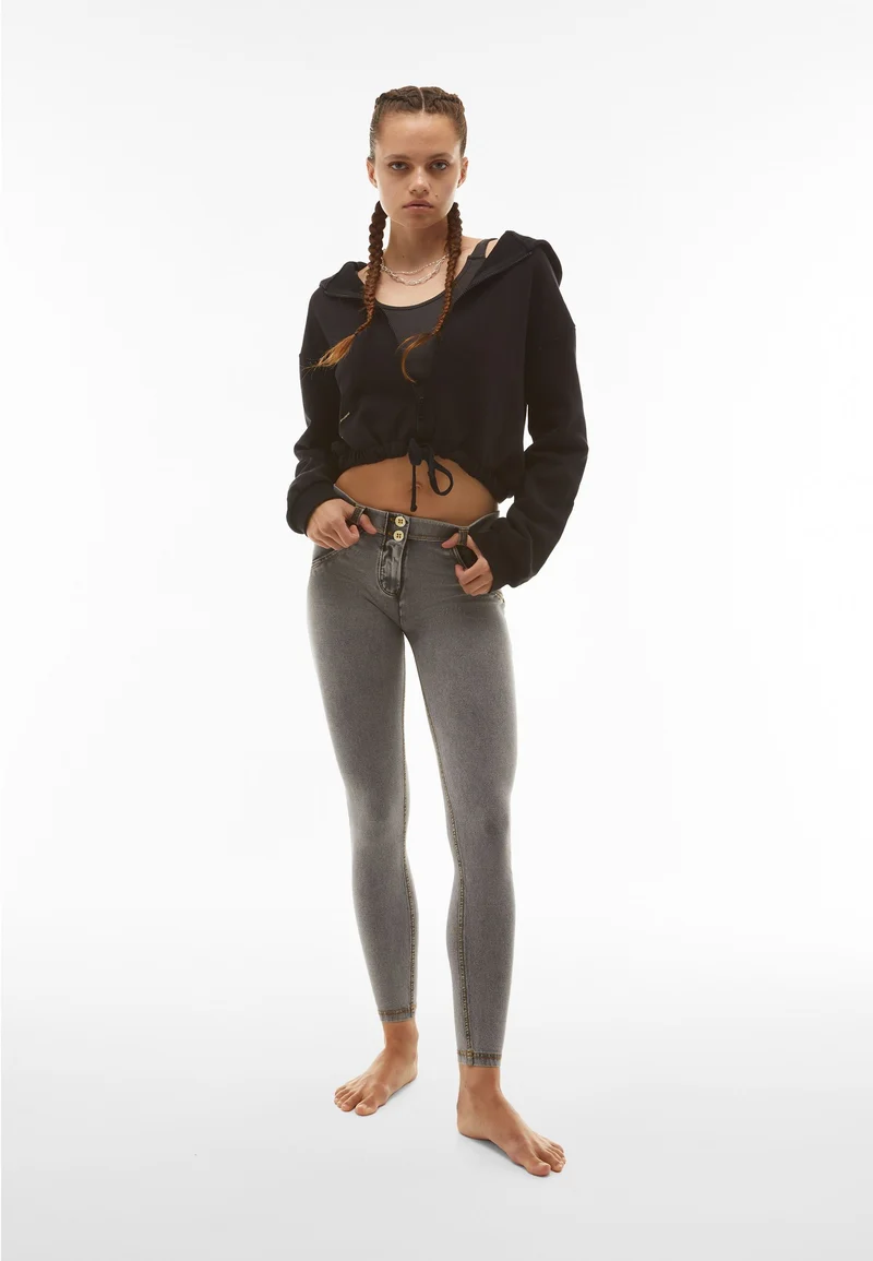 WR.UP Push-Up Regular Waist Skinny Denim Jeans - Denim Gray - Yellow Seam