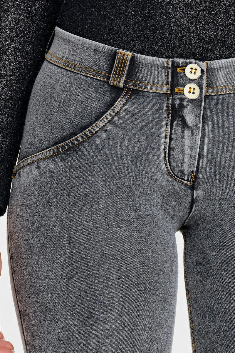 WR.UP Push-Up Regular Waist Skinny Denim Jeans - Denim Gray - Yellow Seam