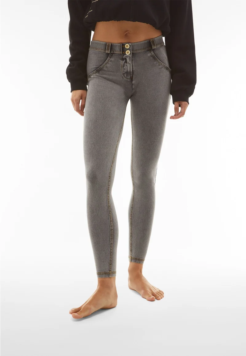 WR.UP Push-Up Regular Waist Skinny Denim Jeans - Denim Gray - Yellow Seam