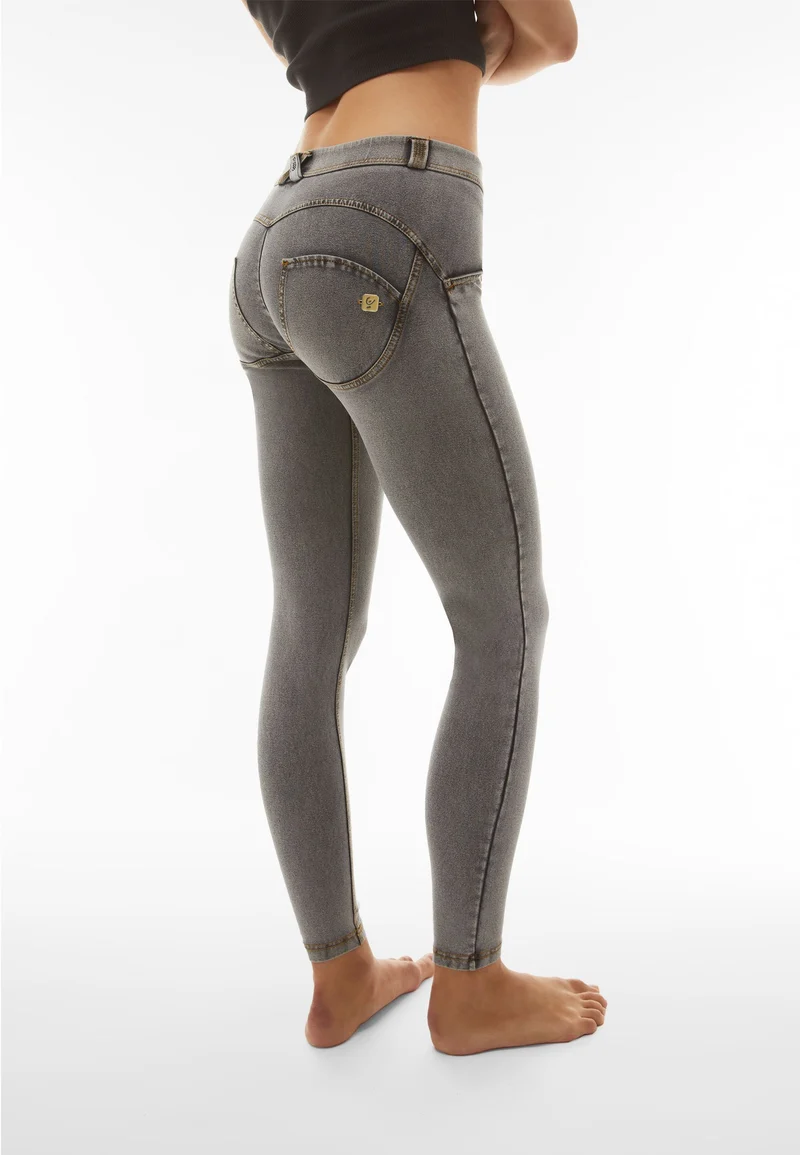 WR.UP Push-Up Regular Waist Skinny Denim Jeans - Denim Gray - Yellow Seam