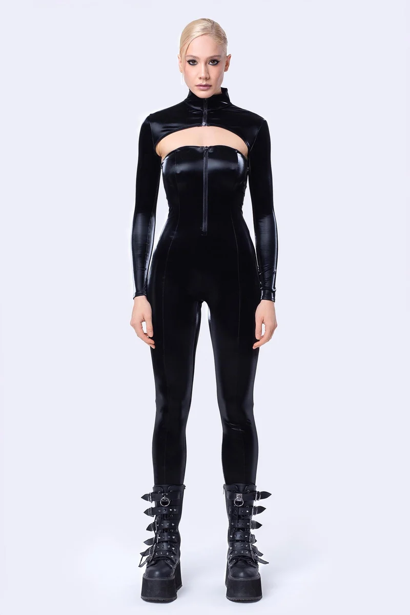 Starved For Glamour Sleeveless Catsuit and Shrug