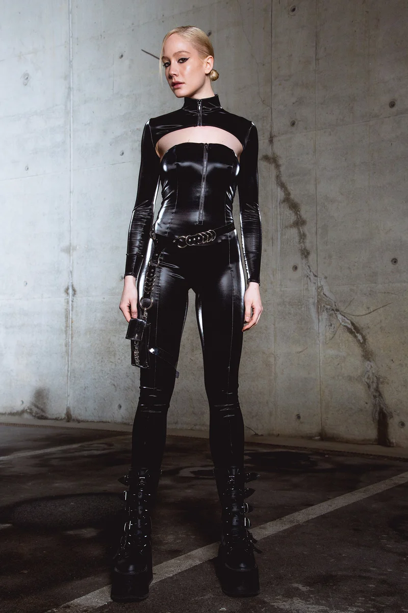 Starved For Glamour Sleeveless Catsuit and Shrug