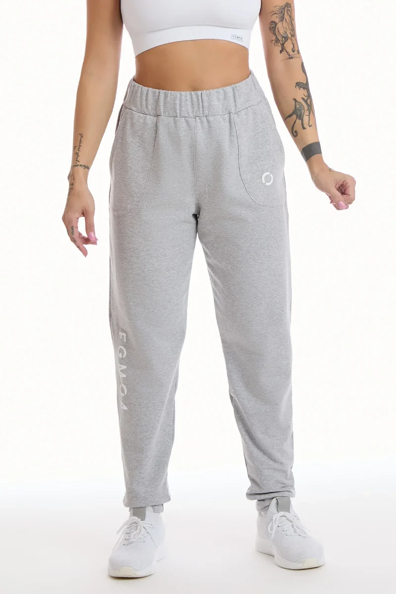 Pantalone Jogger Ikonic WINTER FLAG Grigio Melange