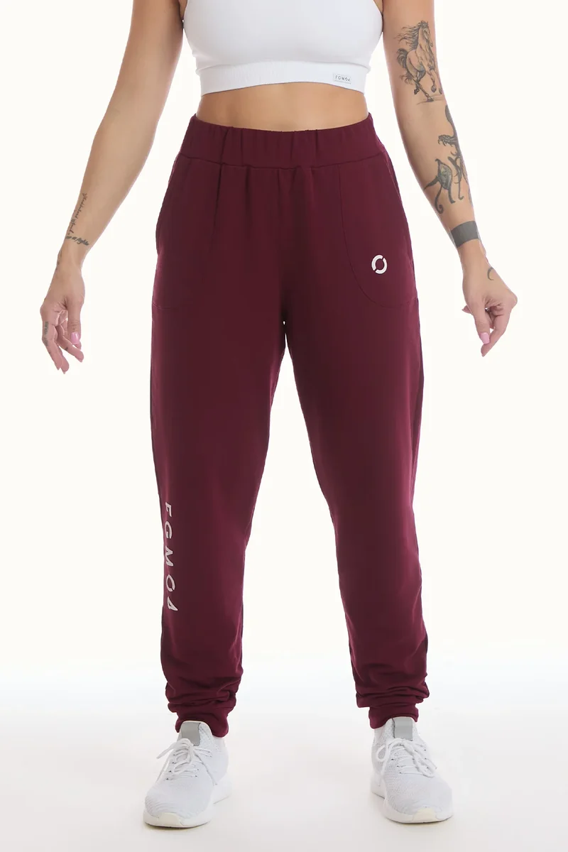 Pantalone Jogger Ikonic WINTER FLAG Prugna