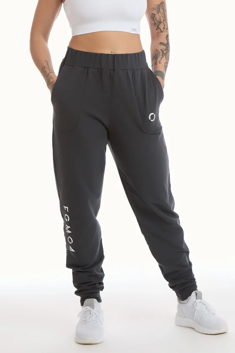 Pantalone Jogger Ikonic WINTER FLAG Grigio Piombo