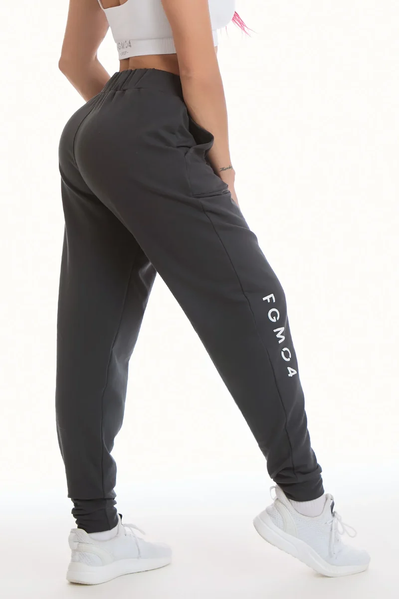 Pantalone Jogger Ikonic WINTER FLAG Grigio Piombo
