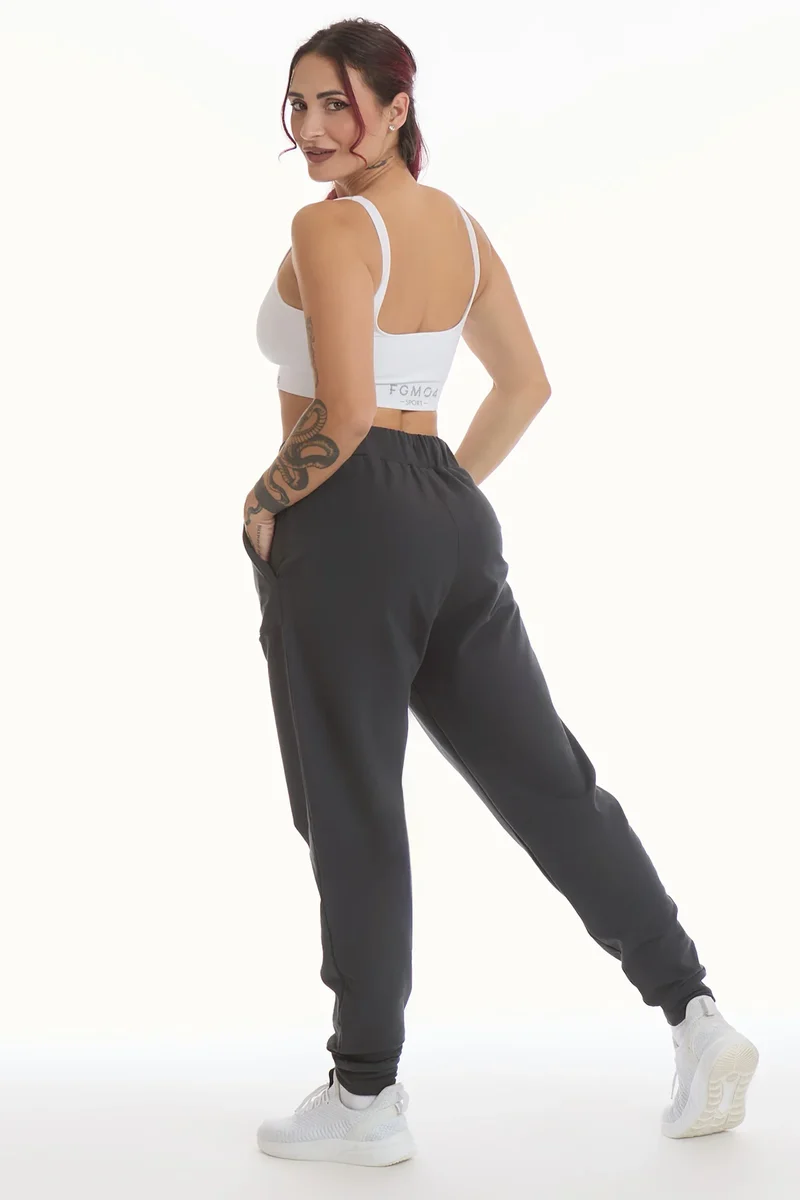 Pantalone Jogger Ikonic WINTER FLAG Grigio Piombo