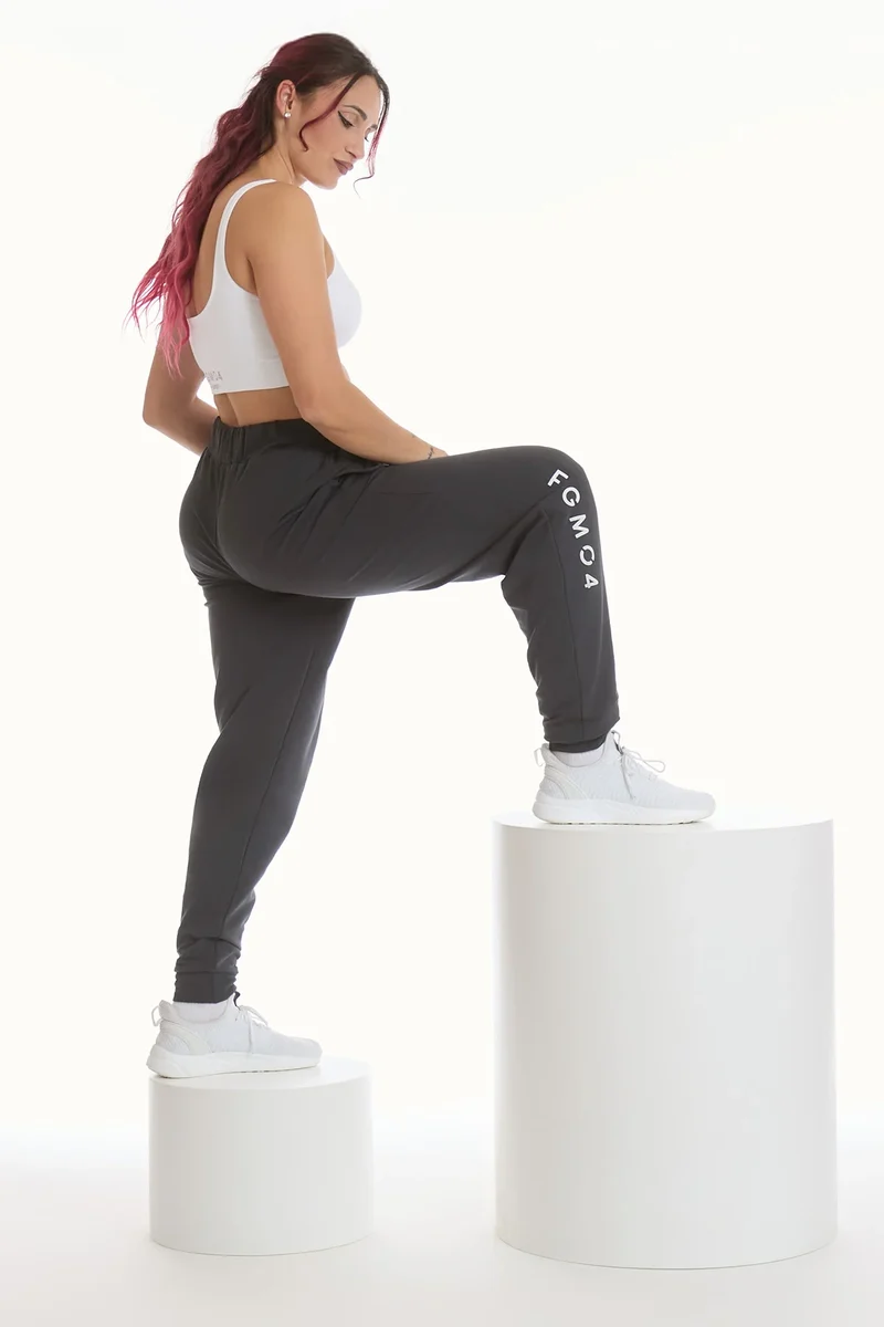 Pantalone Jogger Ikonic WINTER FLAG Grigio Piombo