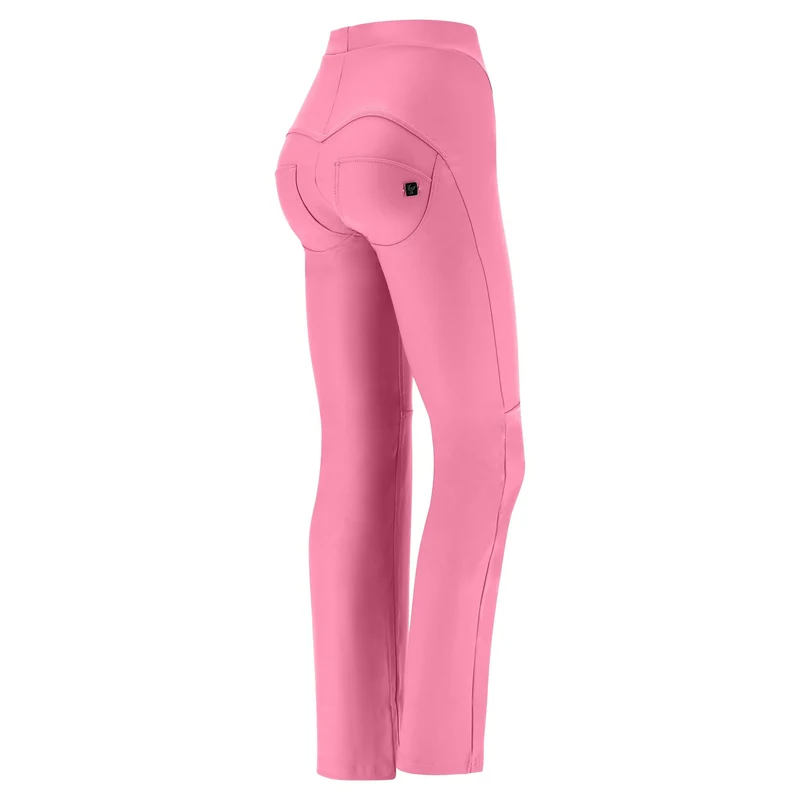 WR.UP Push-Up High Waist Flare Vegan Leather Pant With Contouring Seams - Pink Cosmos
