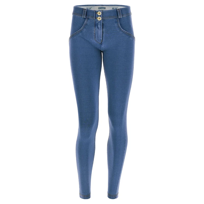 WR.UP Push-Up Low Waist Skinny Denim Jeans - Denim Light Blue - Yellow Seam