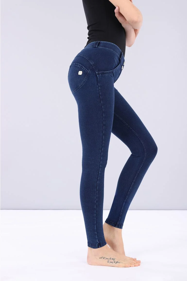WR.UP Push-Up Regular Waist Skinny Denim Jeans - Denim Dark Blue - Blue Seam