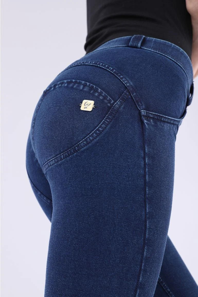 WR.UP Push-Up Regular Waist Skinny Denim Jeans - Denim Dark Blue - Blue Seam