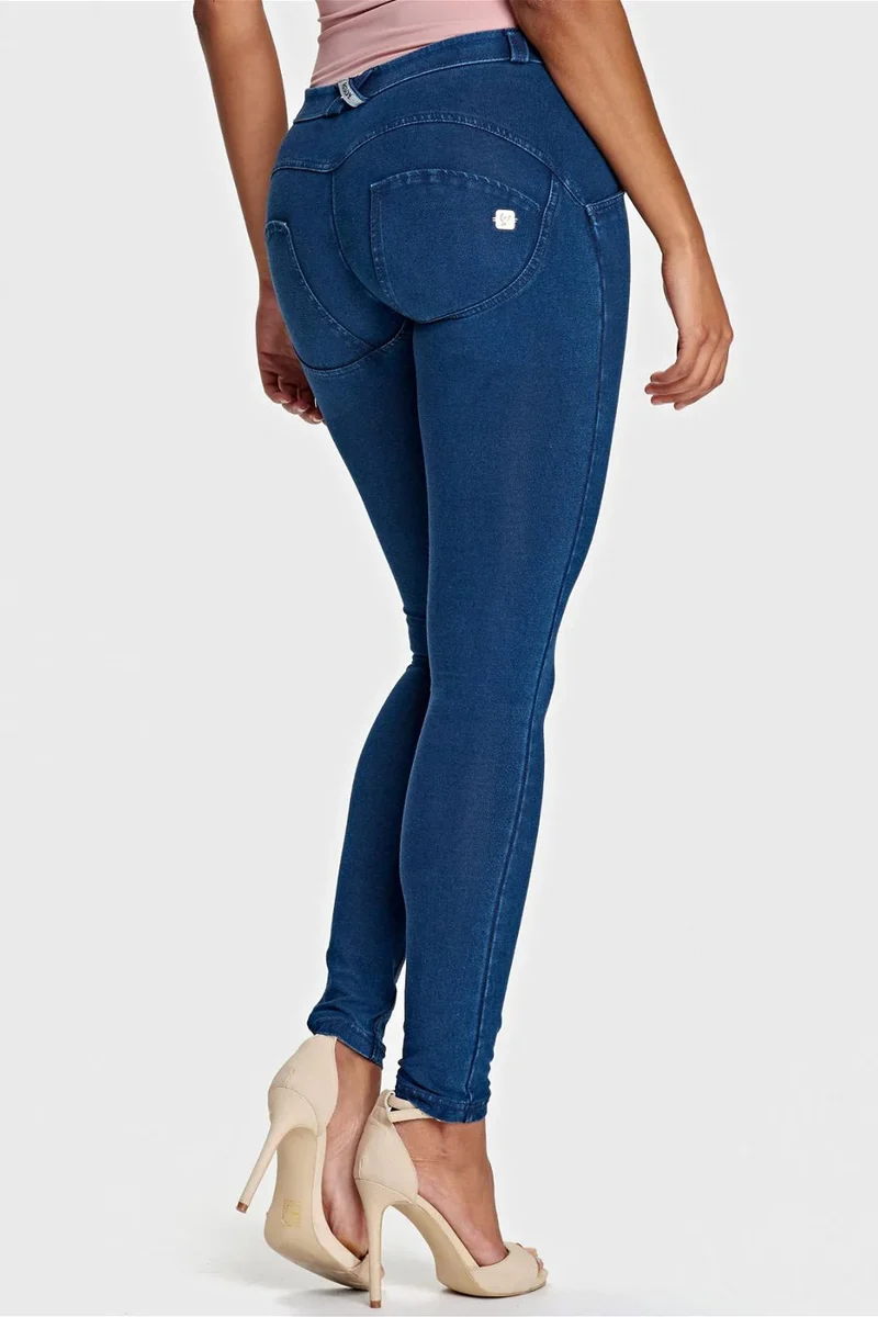 WR.UP Push-Up Regular Waist Skinny Denim Jeans - Denim Dark Blue - Blue Seam